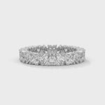 Heart-Shaped Lab-Grown Diamond Alternating Eternity Ring in White Gold