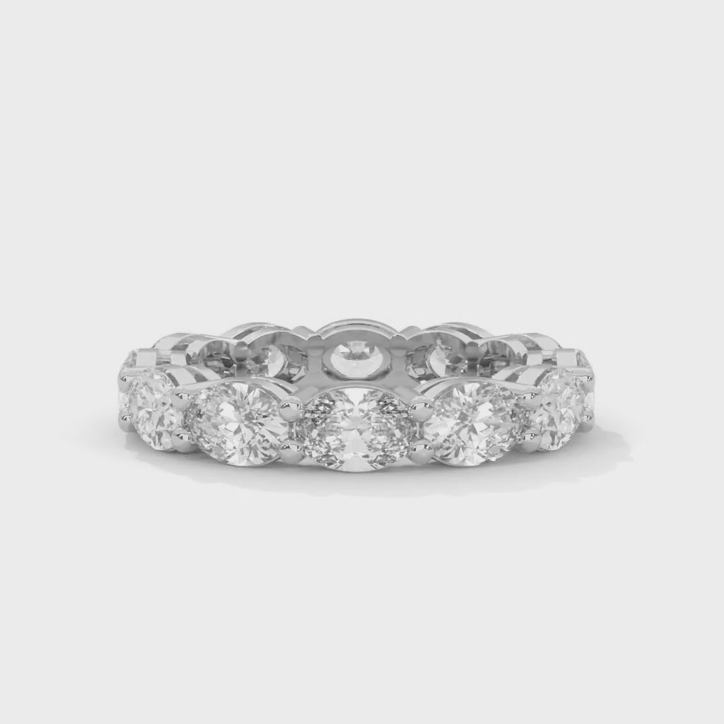 Oval-Shaped Lab-Grown Diamond Eternity Ring in White Gold