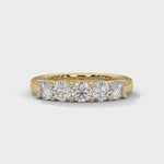 Five-Stone Round Brilliant Cut Lab-Grown Diamond Anniversary Ring in Yellow Gold