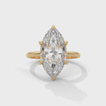 Marquise Cut Lab-Grown Diamond Solitaire Engagement Ring in Yellow Gold