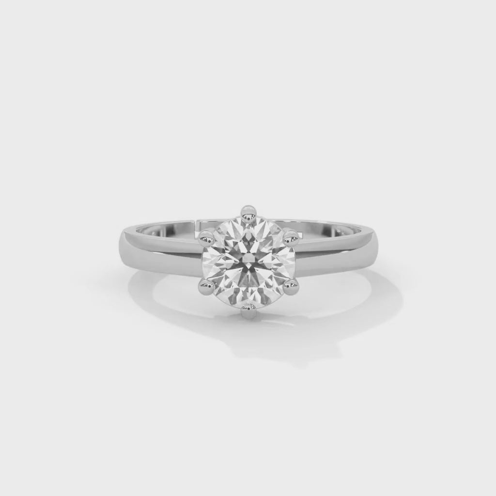 Round Brilliant Cut Lab-Grown Diamond Solitaire Engagement Ring in White Gold