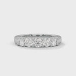 Five-Stone Round Brilliant Cut Lab-Grown Diamond Anniversary Ring in White Gold
