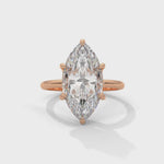 Marquise Cut Lab-Grown Diamond Solitaire Engagement Ring in Rose Gold