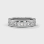 Princess Cut Lab-Grown Diamond Channel-Set Half-Eternity Ring in White Gold