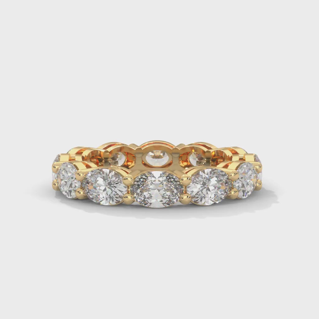 Oval-Shaped Lab-Grown Diamond Eternity Ring in Yellow Gold