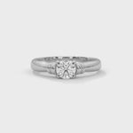 Round Brilliant Cut Lab-Grown Diamond Vintage-Style Solitaire Engagement Ring in White Gold