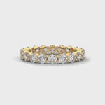 Cushion Cut Lab-Grown Diamond Shared Prong Eternity Ring in Yellow Gold