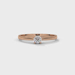 Round Brilliant Cut Lab-Grown Diamond Four-Prong Solitaire Engagement Ring in Rose Gold