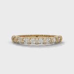 Round Brilliant Cut Lab-Grown Diamond U-Prong Pavé Half-Eternity Ring in Yellow Gold