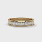 Baguette Cut Lab-Grown Diamond Wedding Ring in Yellow Gold