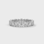 Marquise and Round Brilliant Cut Lab-Grown Diamond Eternity Ring in White Gold