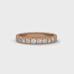 Round Brilliant Cut Lab-Grown Diamond Scallop-Set Eternity Ring in Rose Gold