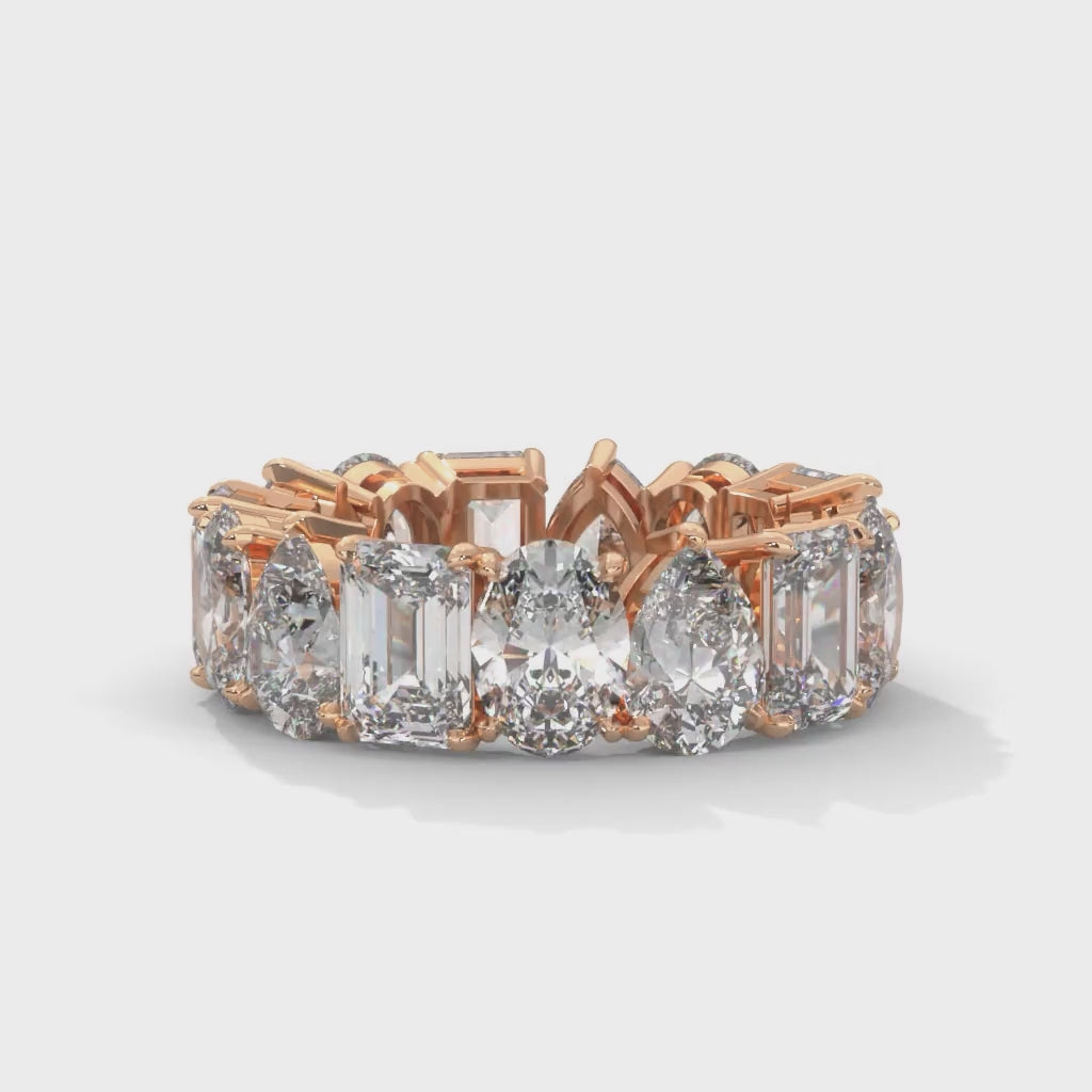 Mixed Shape Lab-Grown Diamond Eternity Ring in Rose Gold