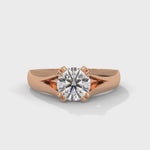 Round Brilliant Cut Lab-Grown Diamond Split Shank Solitaire Engagement Ring in Rose Gold