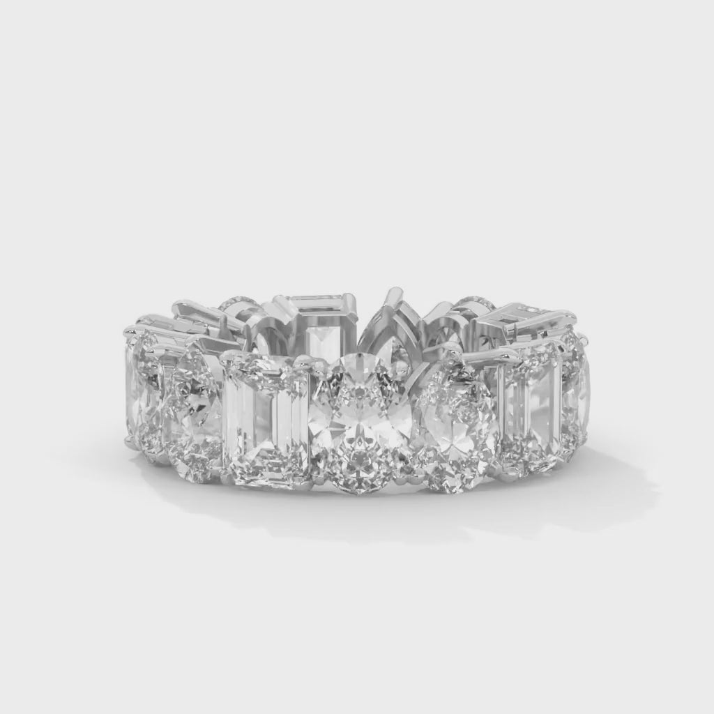 Mixed Shape Lab-Grown Diamond Eternity Ring in White Gold