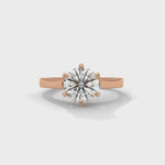 Round Brilliant Cut Lab-Grown Diamond Cathedral Solitaire Engagement Ring in Rose Gold