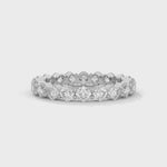 Cushion Cut Lab-Grown Diamond Shared Prong Eternity Ring in White Gold