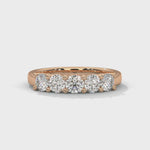Five-Stone Round Brilliant Cut Lab-Grown Diamond Anniversary Ring in Rose Gold