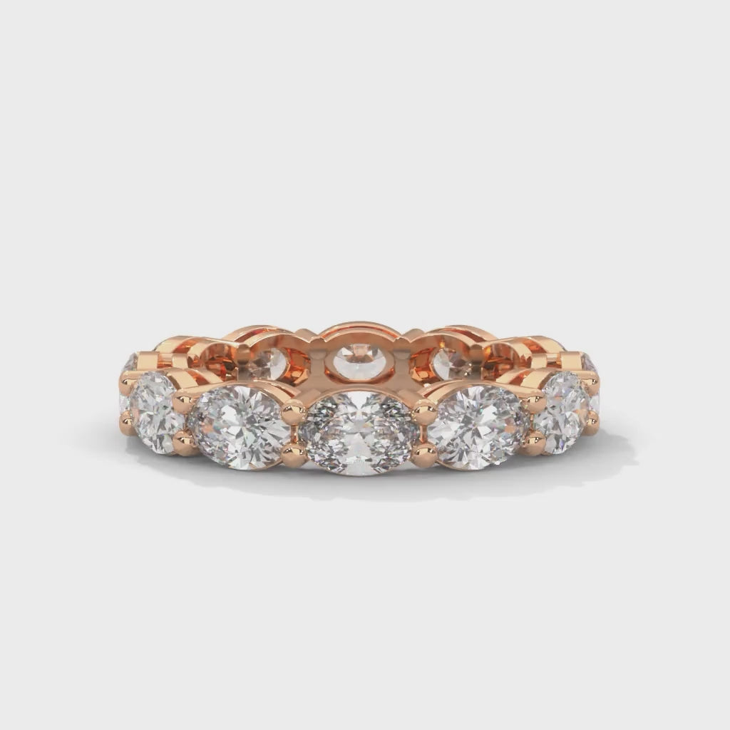 Oval-Shaped Lab-Grown Diamond Eternity Ring in Rose Gold