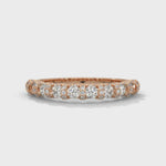 Round Brilliant Cut Lab-Grown Diamond U-Prong Pavé Half-Eternity Ring in Rose Gold