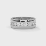 Round Brilliant Cut Lab-Grown Diamond Wide Wedding Ring in White Gold