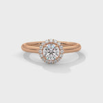 Round Brilliant Cut Lab-Grown Diamond Halo Engagement Ring in Rose Gold