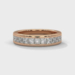 Princess Cut Lab-Grown Diamond Channel-Set Half-Eternity Ring in Rose Gold