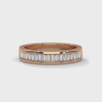 Baguette Cut Lab-Grown Diamond Wedding Ring in Rose Gold