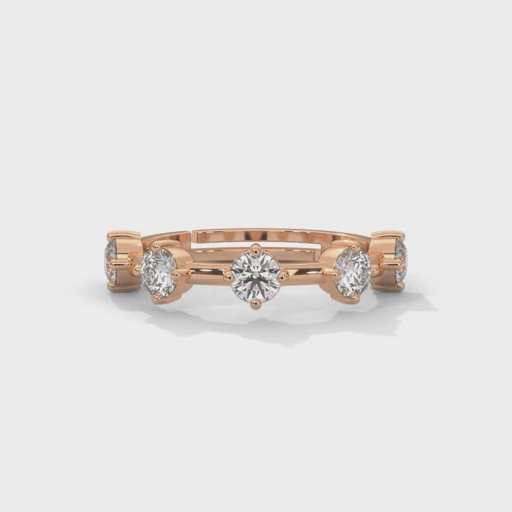 Round Brilliant Cut Lab-Grown Diamond Floating Eternity Ring in Rose Gold