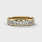 Princess Cut Lab-Grown Diamond Channel-Set Half-Eternity Ring in Yellow Gold