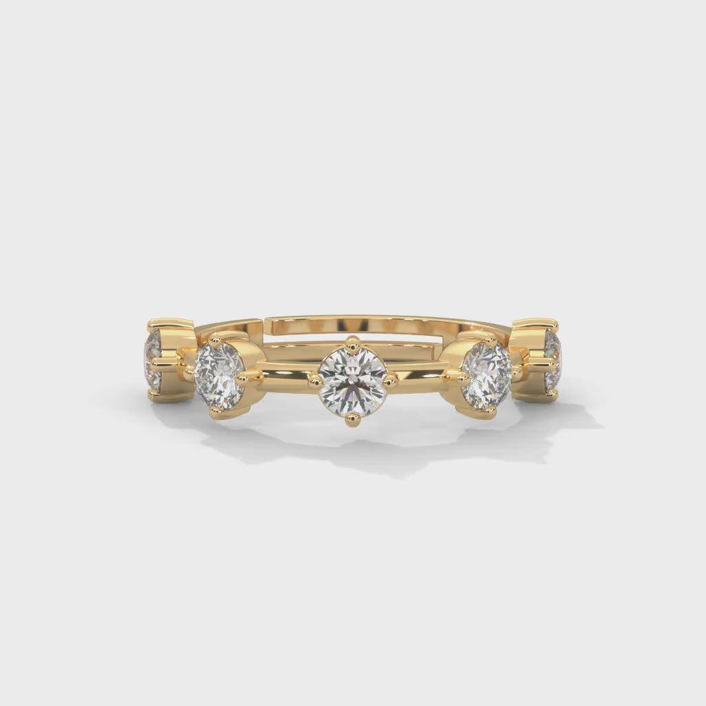 Round Brilliant Cut Lab-Grown Diamond Floating Eternity Ring in Yellow Gold